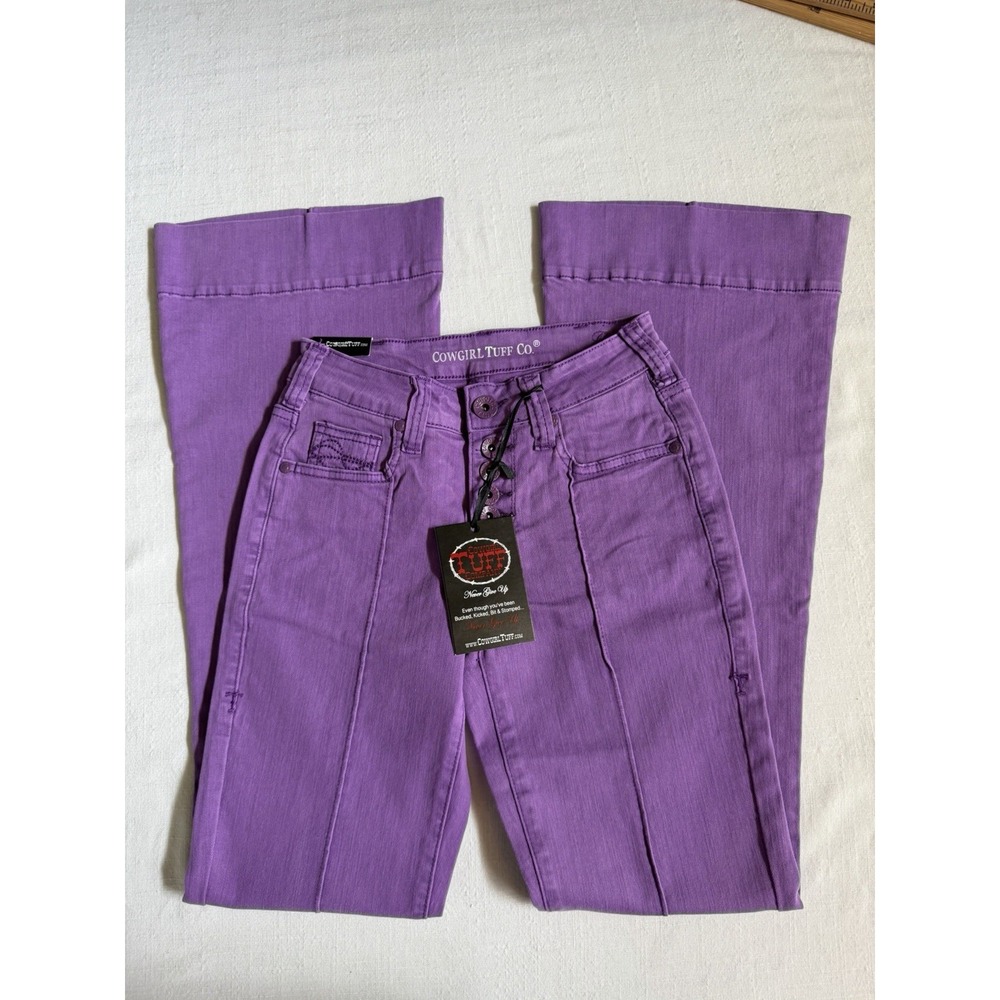 Cowgirl Tuff Purple Flare Jeans Womens 24x33 Bootcut Western Rodeo NWT